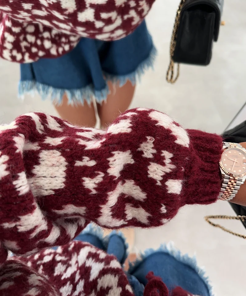 Cardigan Schleife Fia Leo Beere