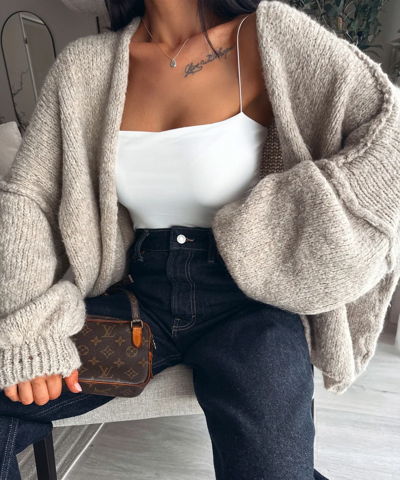 Cardigan Ray Taupe