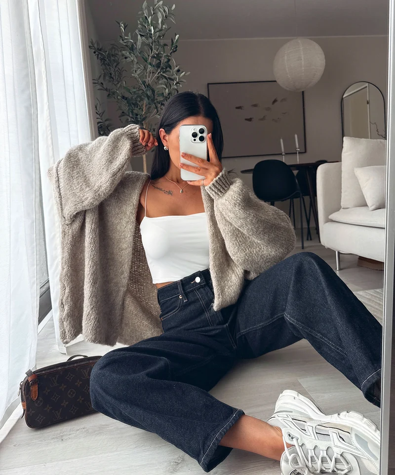 Cardigan Ray Taupe
