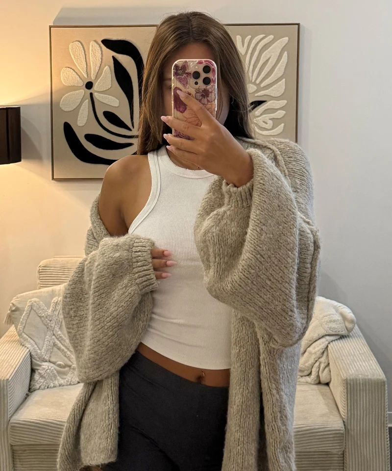 Cardigan Ray Taupe