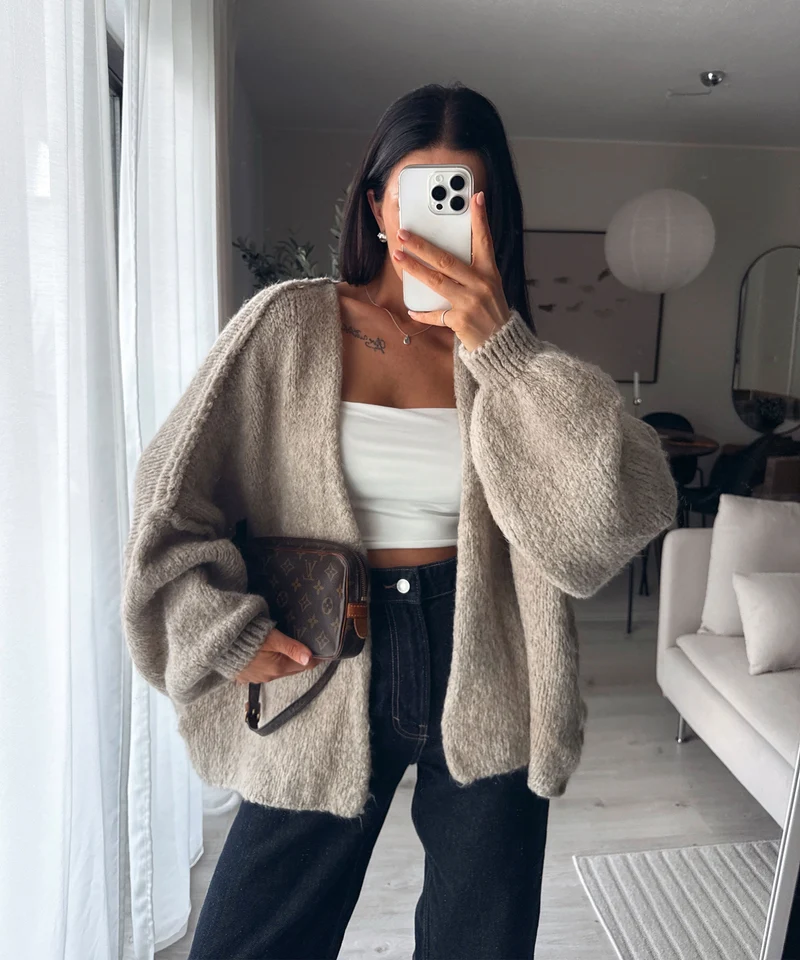 Cardigan Ray Taupe