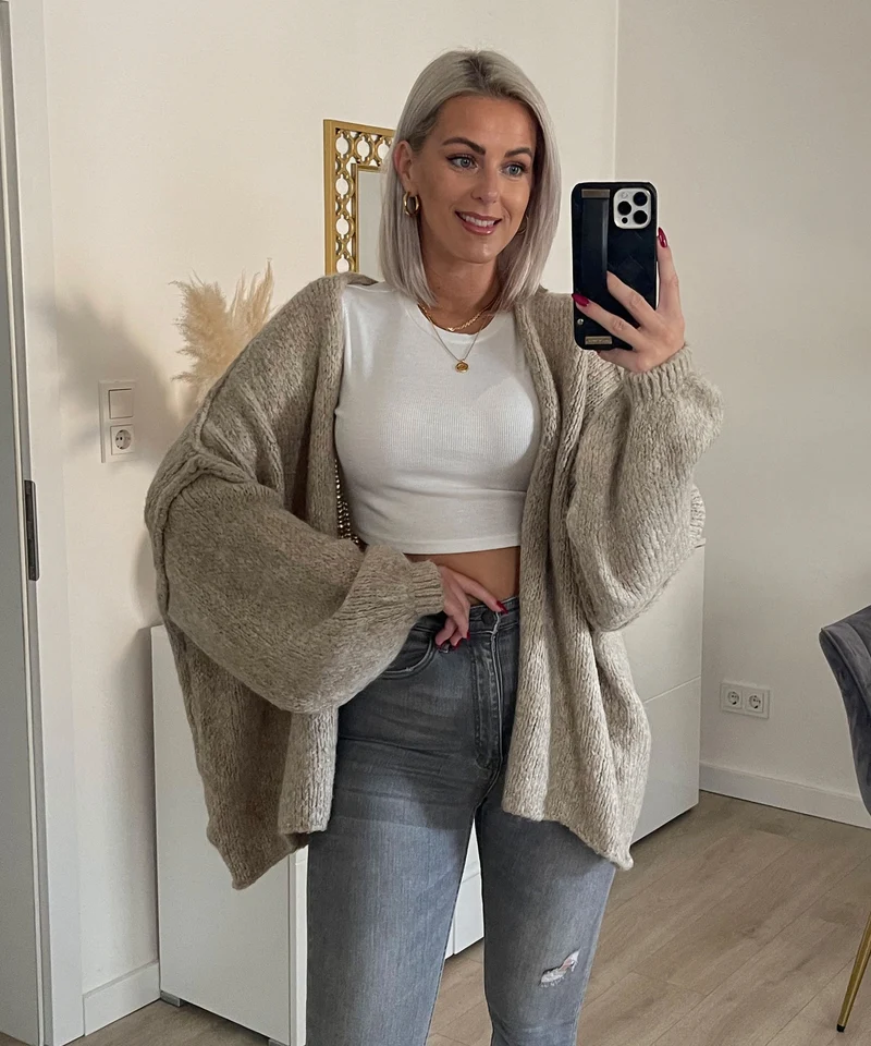 Cardigan Ray Taupe