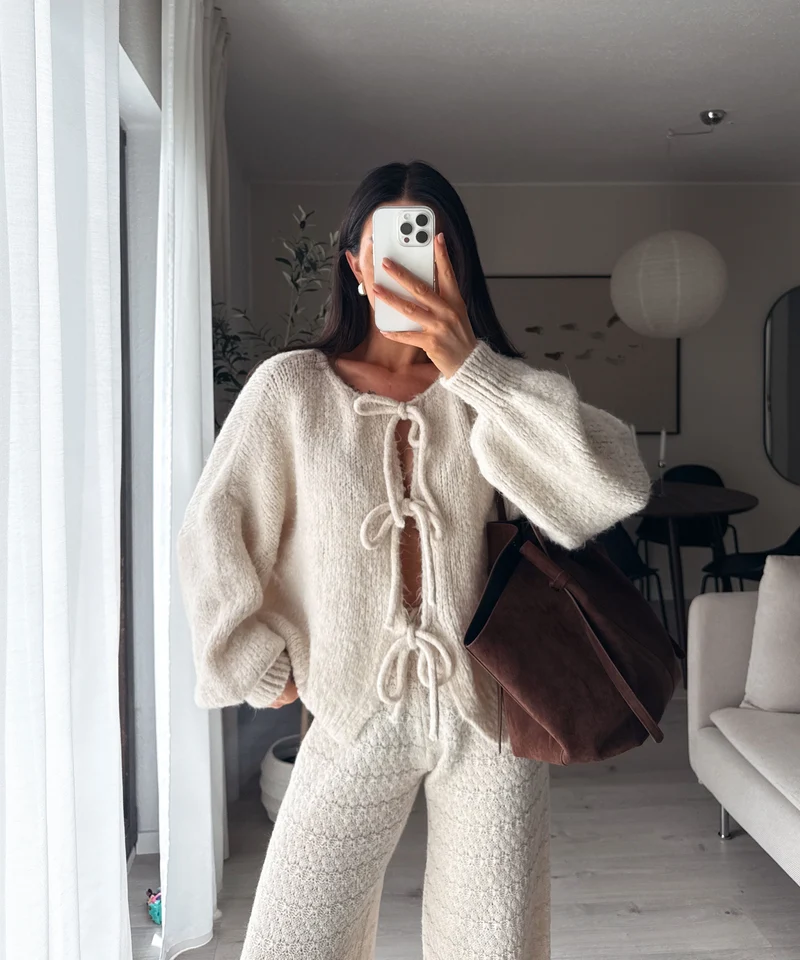 Cardigan Schleife Fia Beige