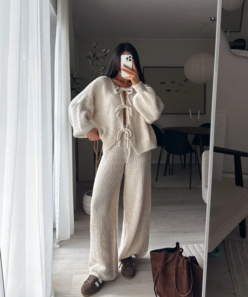 Cardigan Schleife Fia Beige