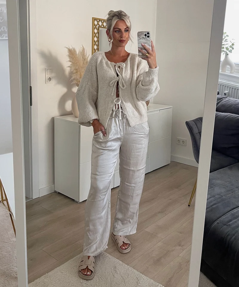 Cardigan Schleife Fia Beige