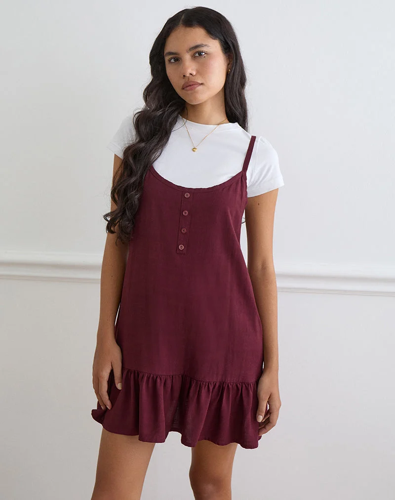 Arige Minikleid in Bordeauxrot