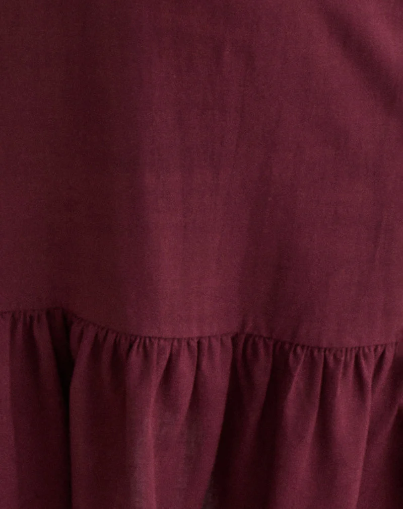 Arige Minikleid in Bordeauxrot