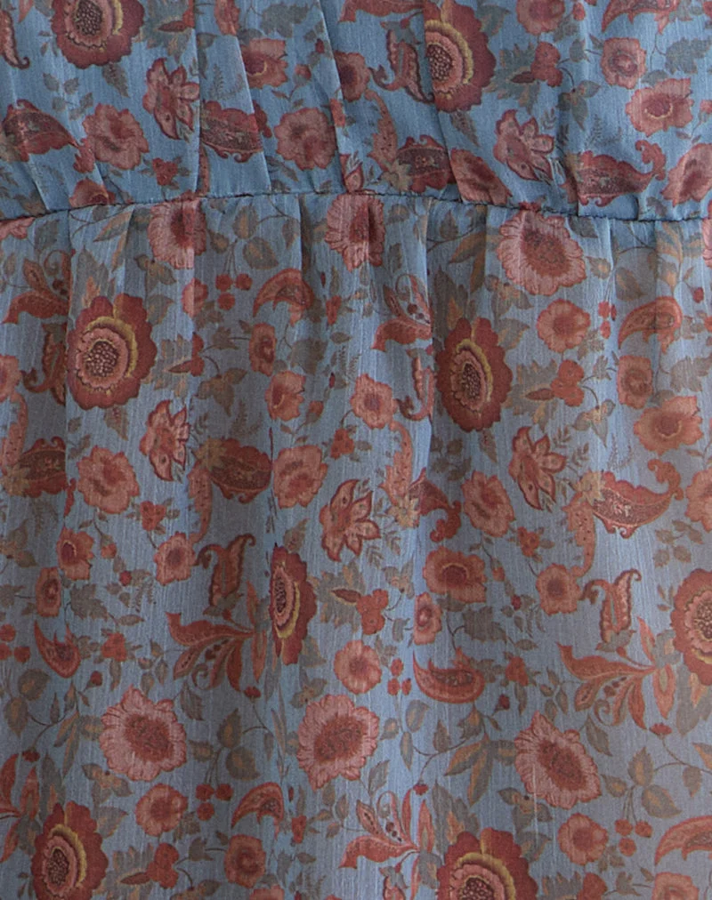 Camden Cami-Top aus Chiffon in der Farbe „Shadow Blossom Blue“