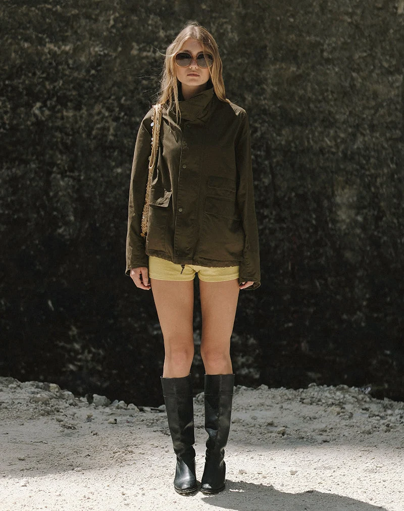 Vireon-Jacke mit hohem Kragen in Khaki-Grün