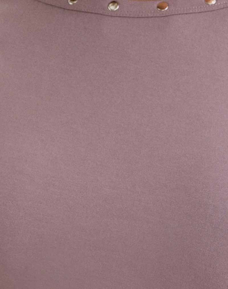 Yetta-Weste mit doppelten Nieten in Dusty Mauve