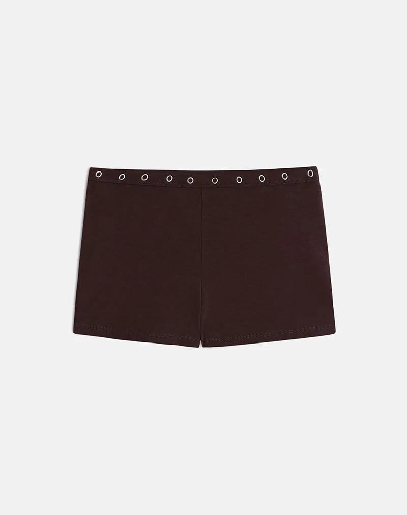 Kento Hot Pant in Bitter Chocolate mit Ösen