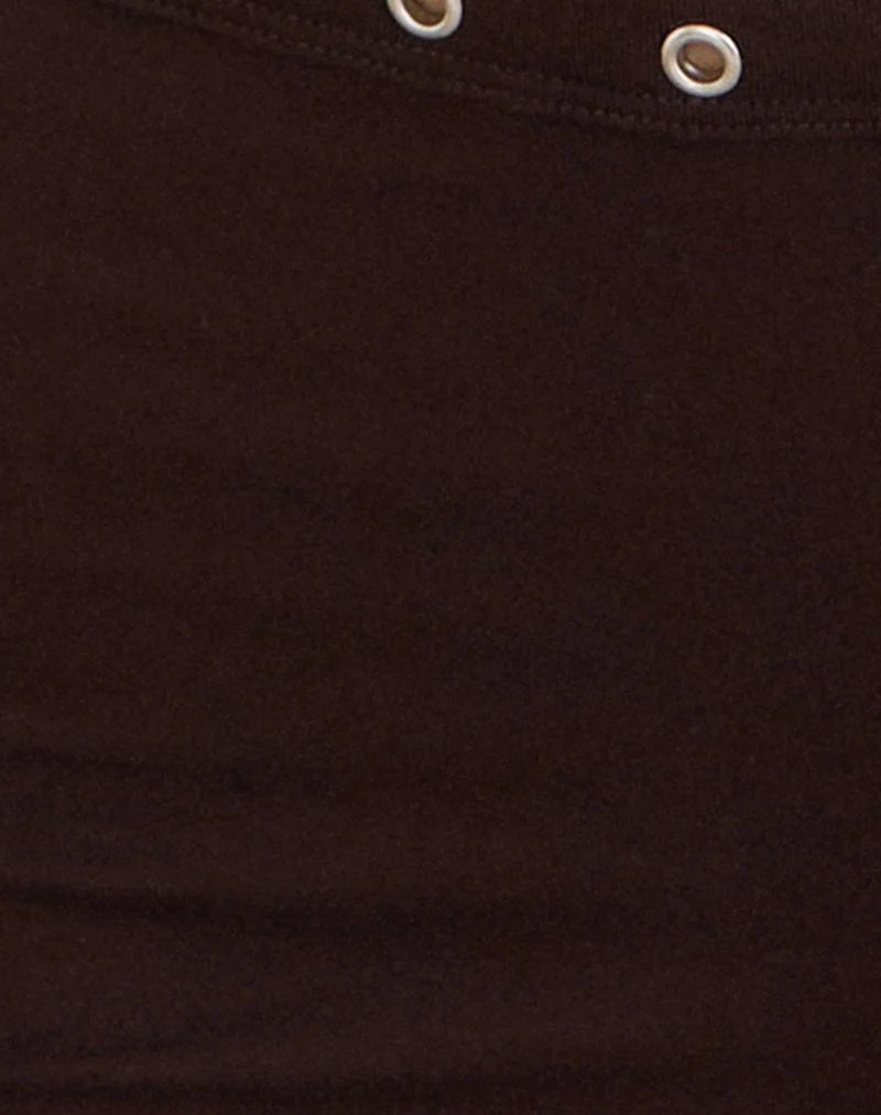 Kento Hot Pant in Bitter Chocolate mit Ösen