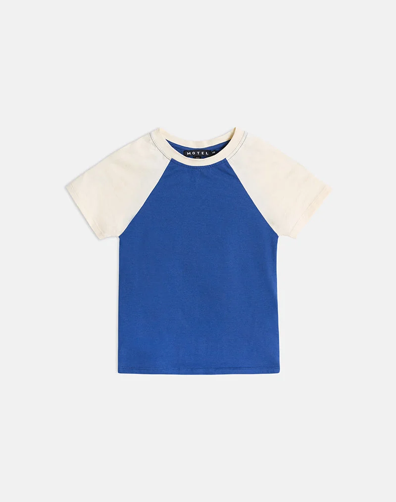 Agneta-T-Shirt in der Farbkombination „Dazzling Blue“ und „Buttermilk“