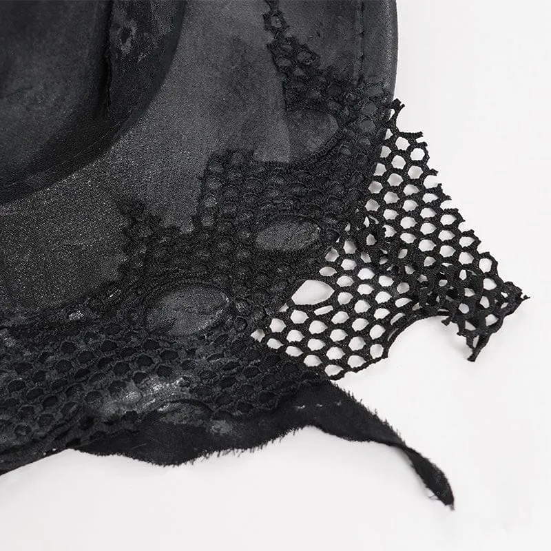 Punk-Mesh-Patchwork-Hut für Herren im Used-Look