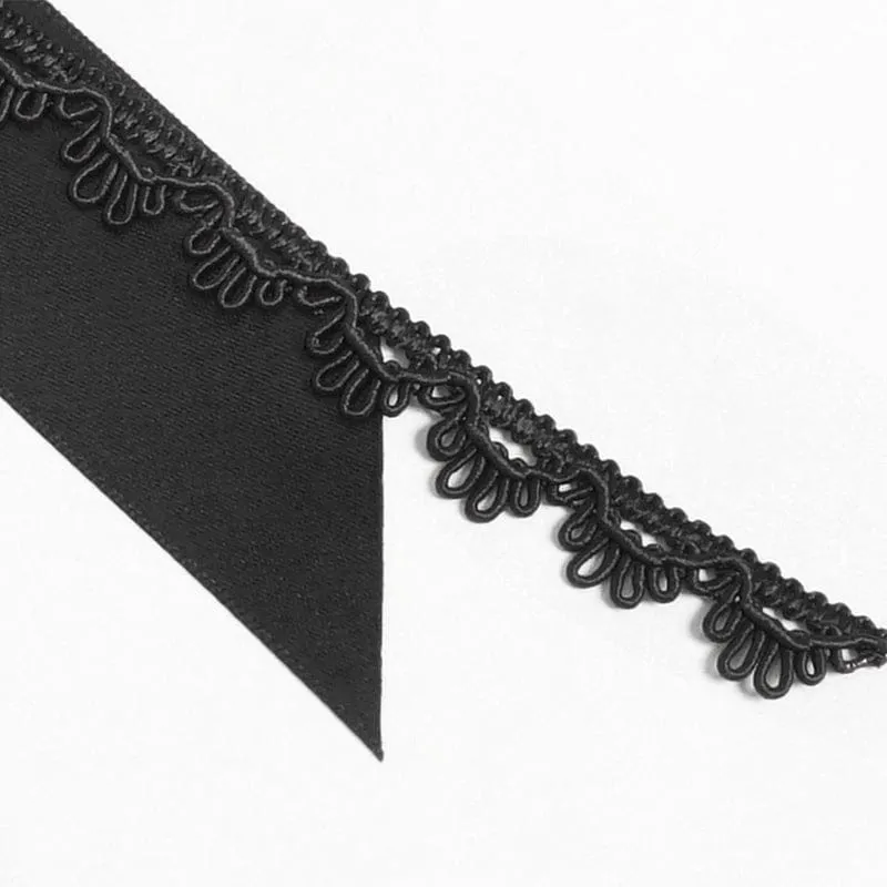 Gothic-Halskette für Herren mit Kreuz und Schleife, Schwarz