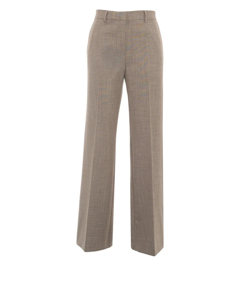 Pantaloni a gamba larga in misto lana