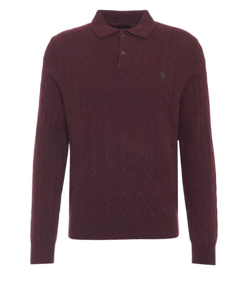 Pullover polo con logo ricamato