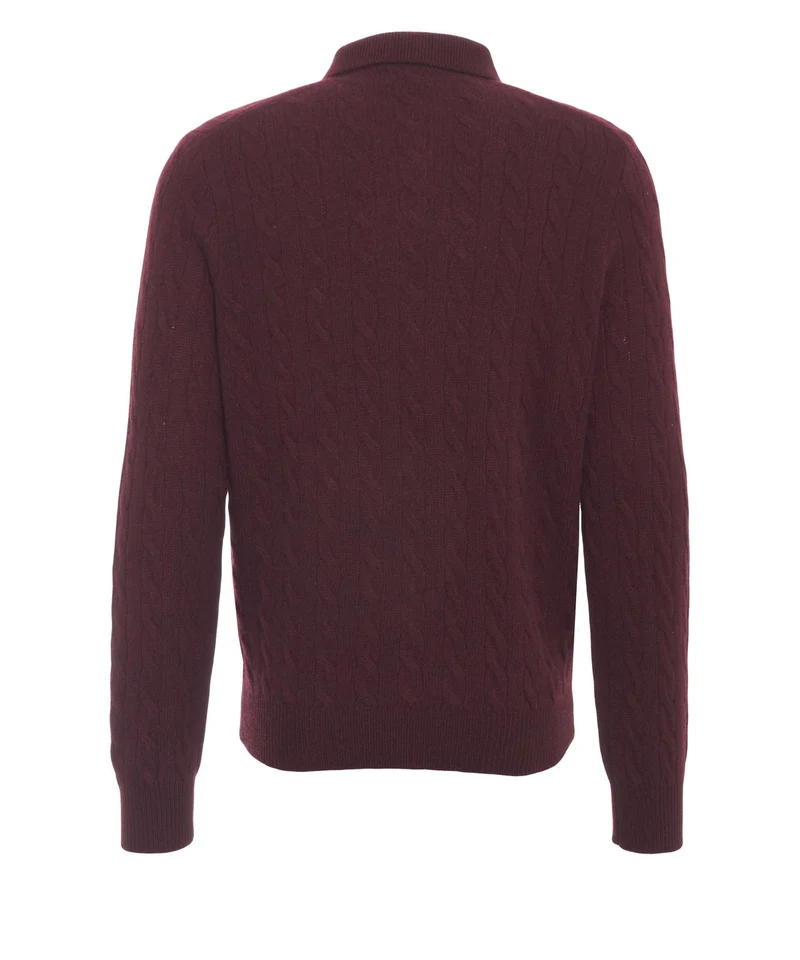 Pullover polo con logo ricamato