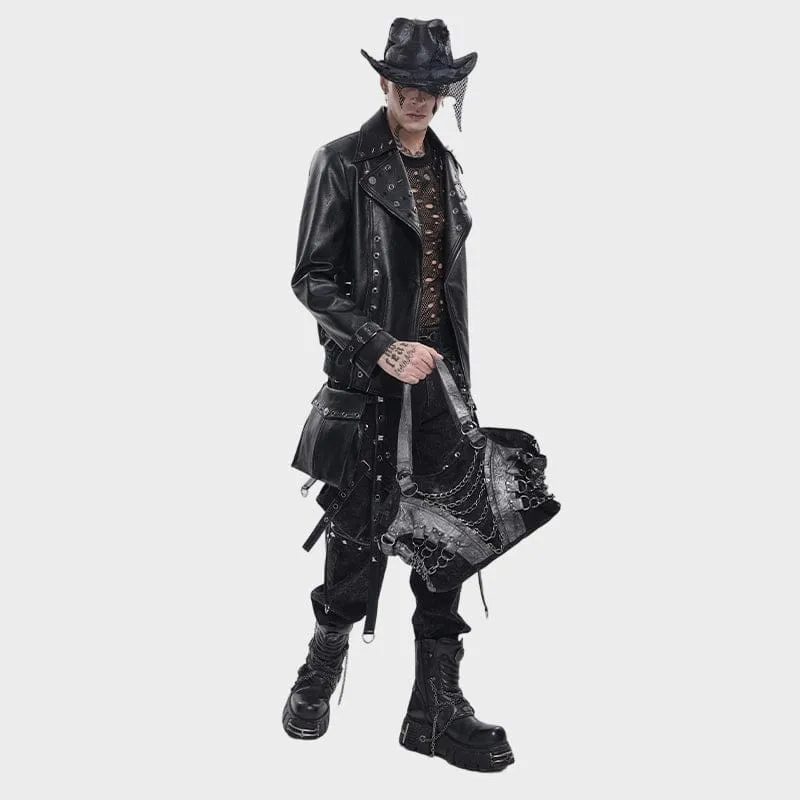 Punk-Tasche für Herren mit mehreren Lagen und Ketten