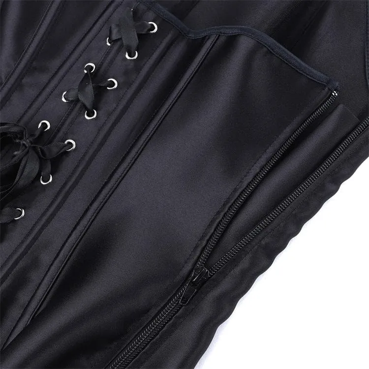 Gothic-Schnürkorsett für Damen, einfarbig, über der Brust