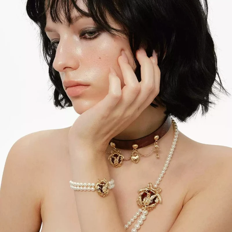 Grunge-Engel-Perlenarmband für Damen
