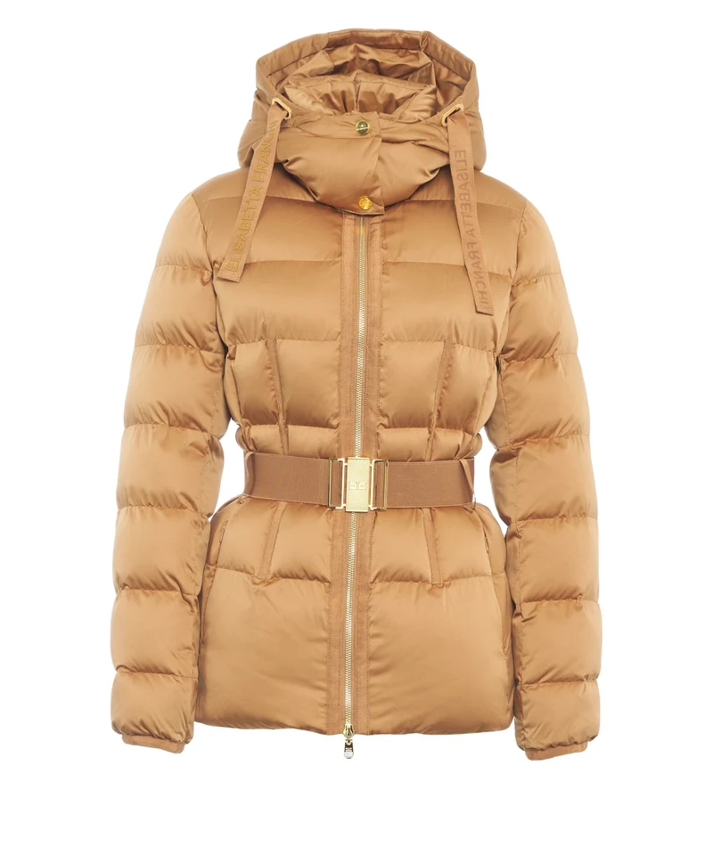 Giacca puffer con cintura in vita