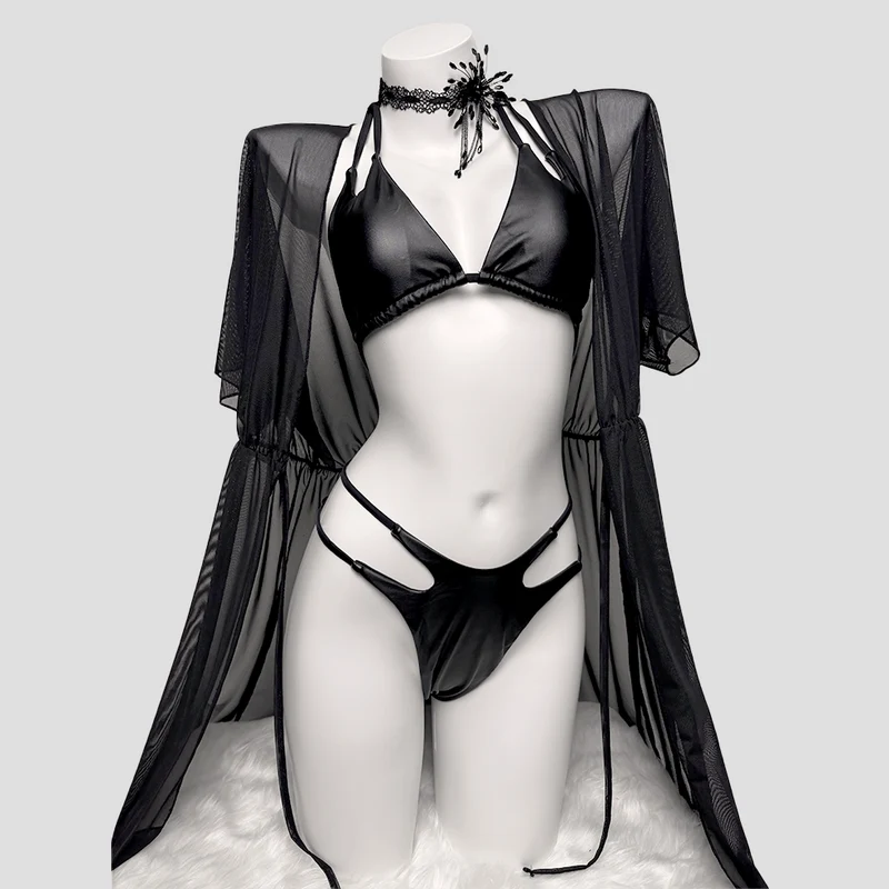 Grunge-Bikini mit Cut-out-Halter-Oberteil für Damen, zweiteilig