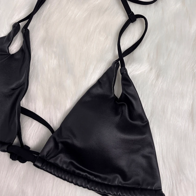 Grunge-Bikini mit Cut-out-Halter-Oberteil für Damen, zweiteilig