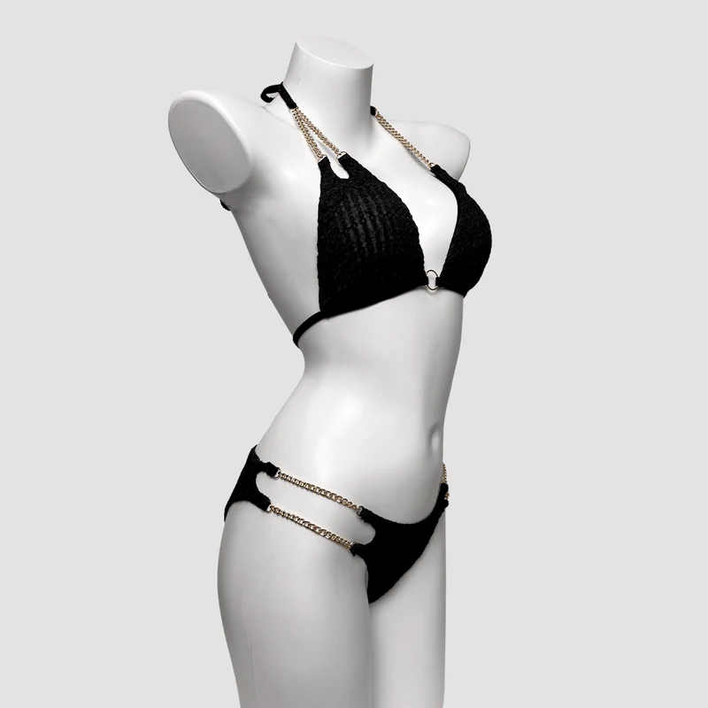 Grunge-Bikini-Set mit Kettenhalter für Damen