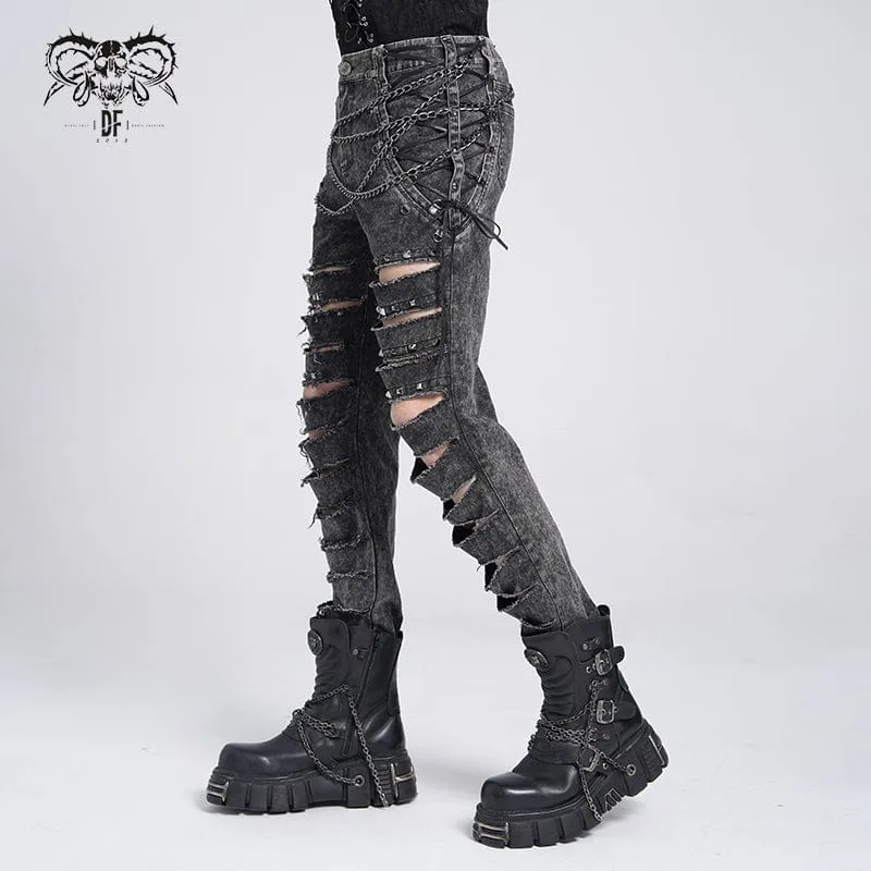 Gothic-Hose mit Nieten und Kette für Herren
