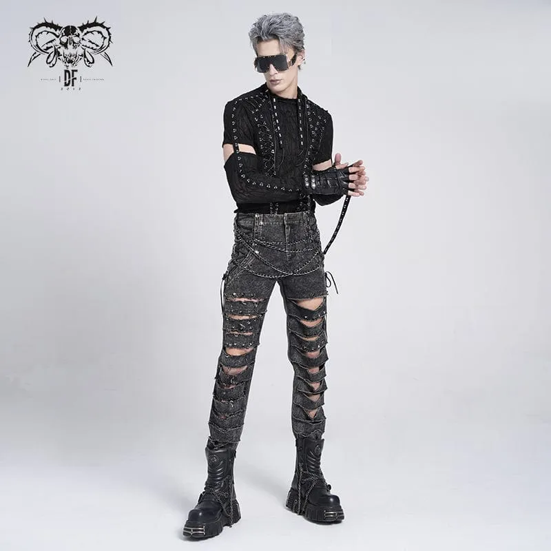 Gothic-Hose mit Nieten und Kette für Herren