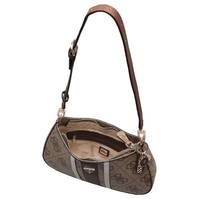 Guess Noelle ll Top Zip - Bolso de hombro 29 cm (latte logo/brown)