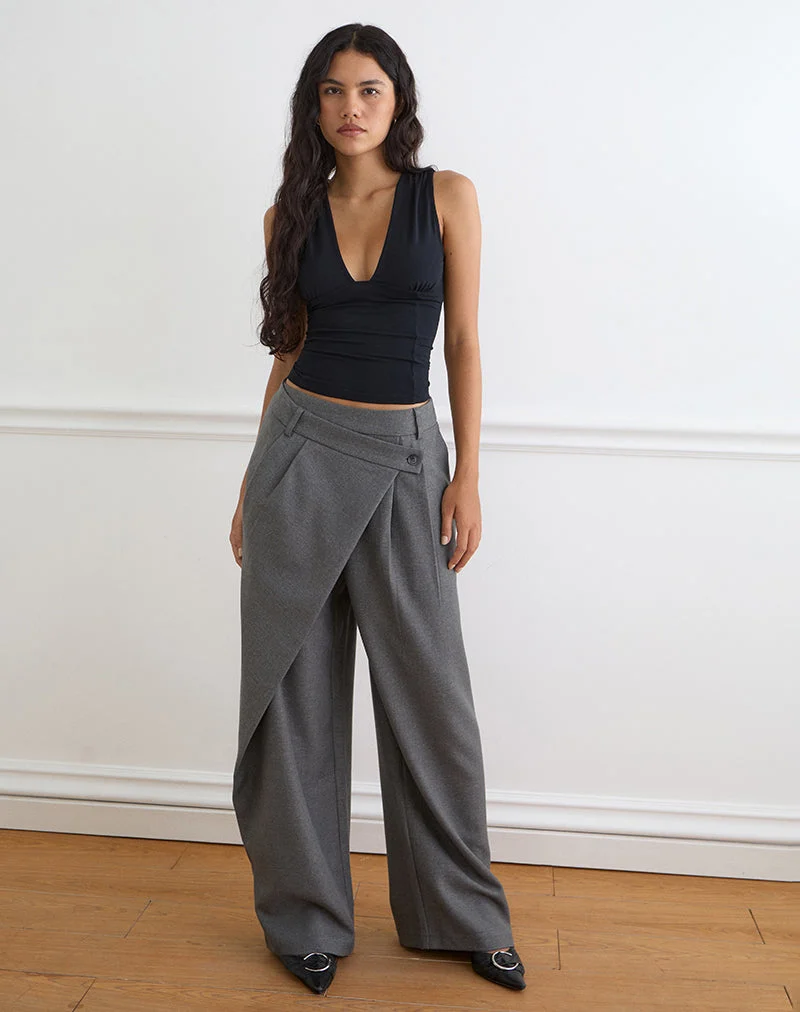 Kanna Asymmetrische Hose in Tailoring Charcoal