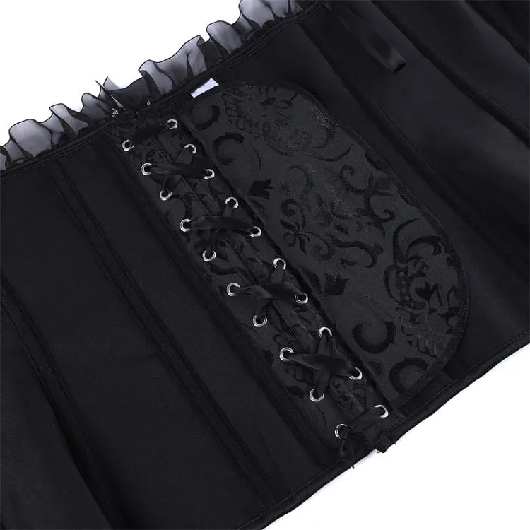 Gothic-Jacquard-Schnürkorsett für Damen mit Choker