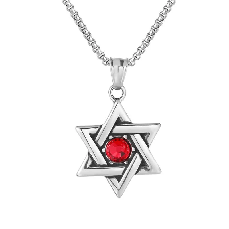 Unisex Gothic Hexagramm-Anhänger-Halskette