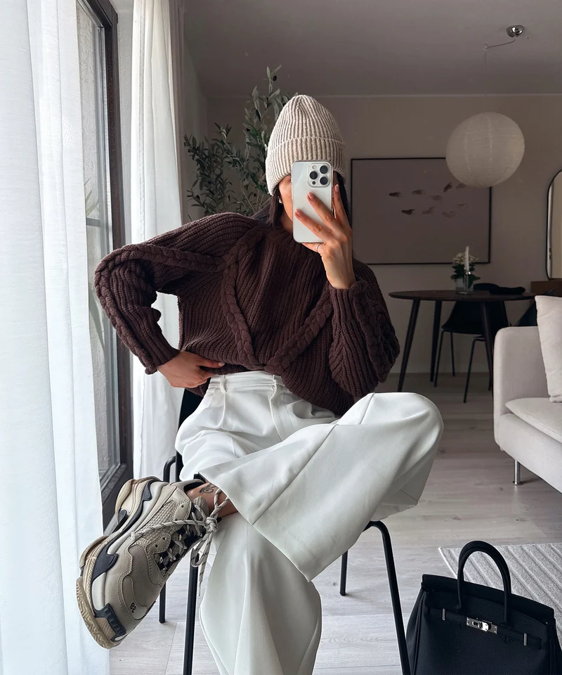 Pullover Lesedi Dunkelbraun