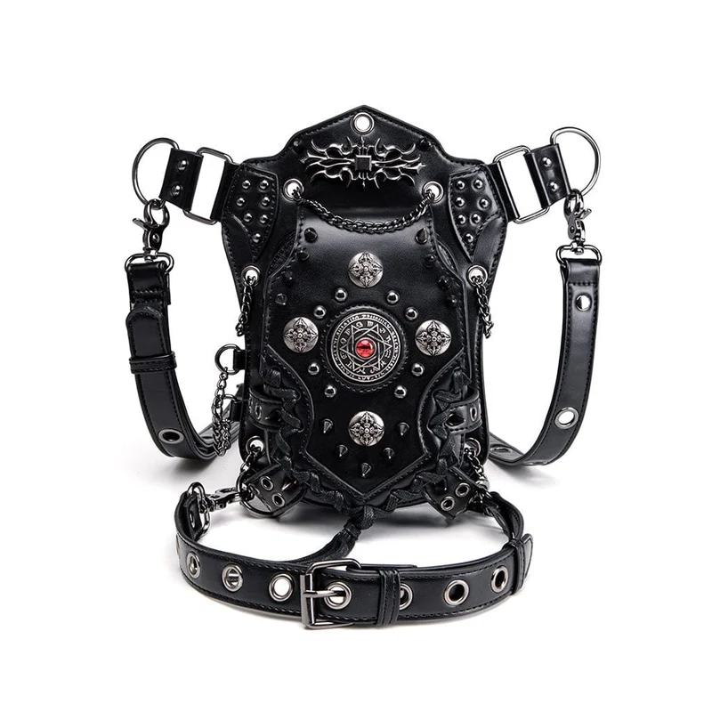 Unisex Punk Nietenbesetzte Teufelsaugen-Kettentasche
