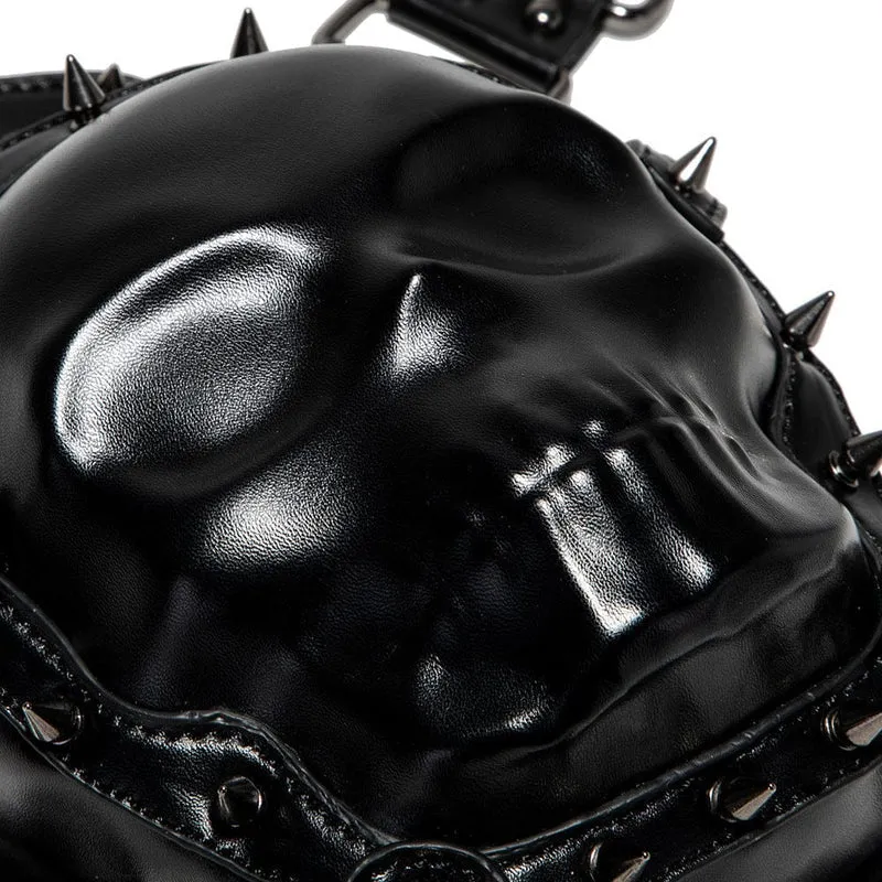 Unisex Punk Nietenbesetzte Totenkopf-Kettentasche