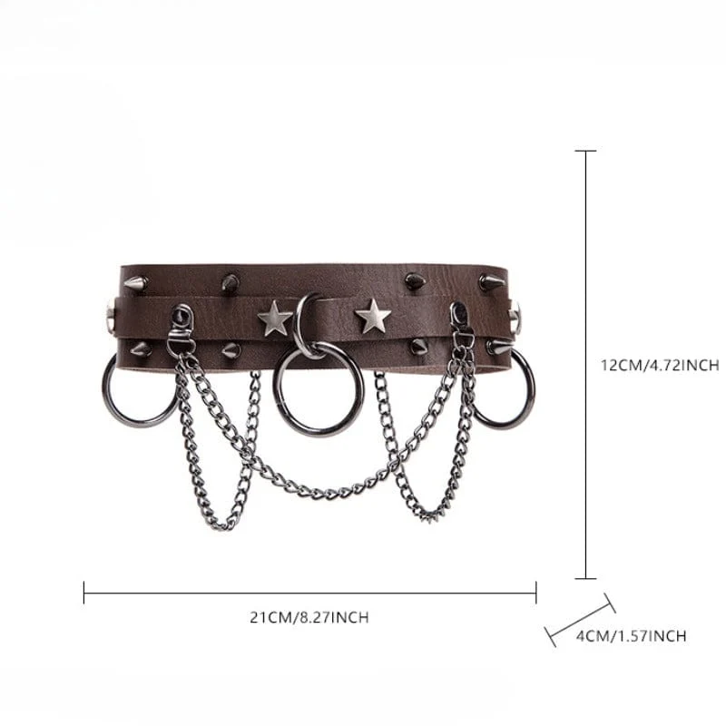 Unisex Punk Stern Nietenring Choker