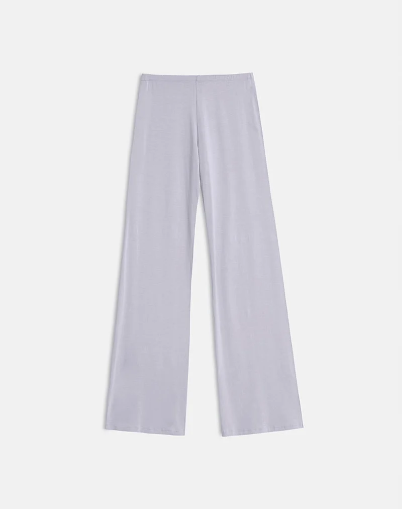 Baku-Hose mit weitem Bein aus Rayon-Jersey in Lila-Grau