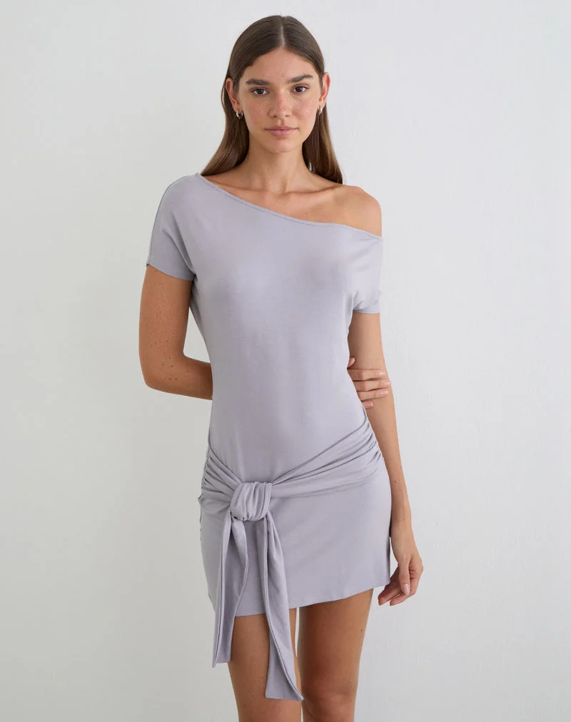 Genya Minikleid in Lila-Grau