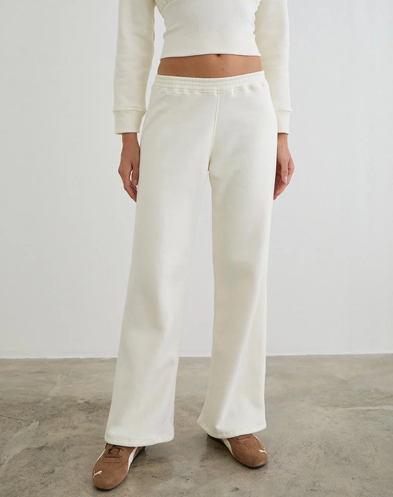 Cille Loose Jogger aus Fleece in Winterweiß