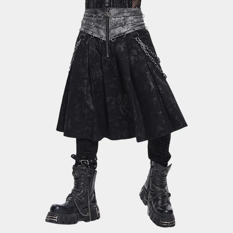 Punk-Rock für Herren mit Ringen, Ketten, Reißverschluss und Falten