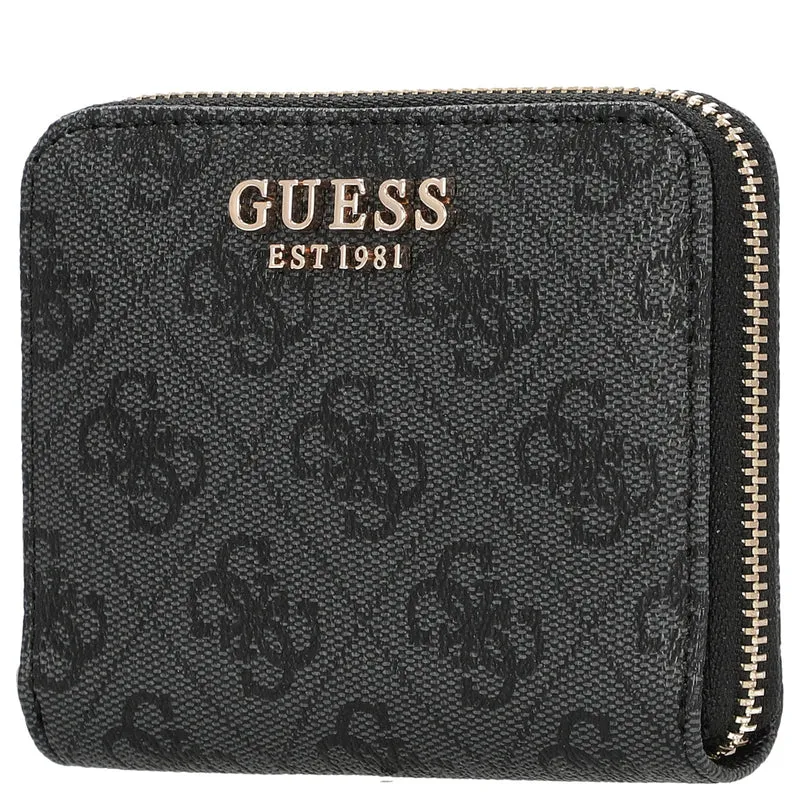 Guess Laurel II SLG Small Zip Around - Cartera 3cc 11 cm (coal logo)