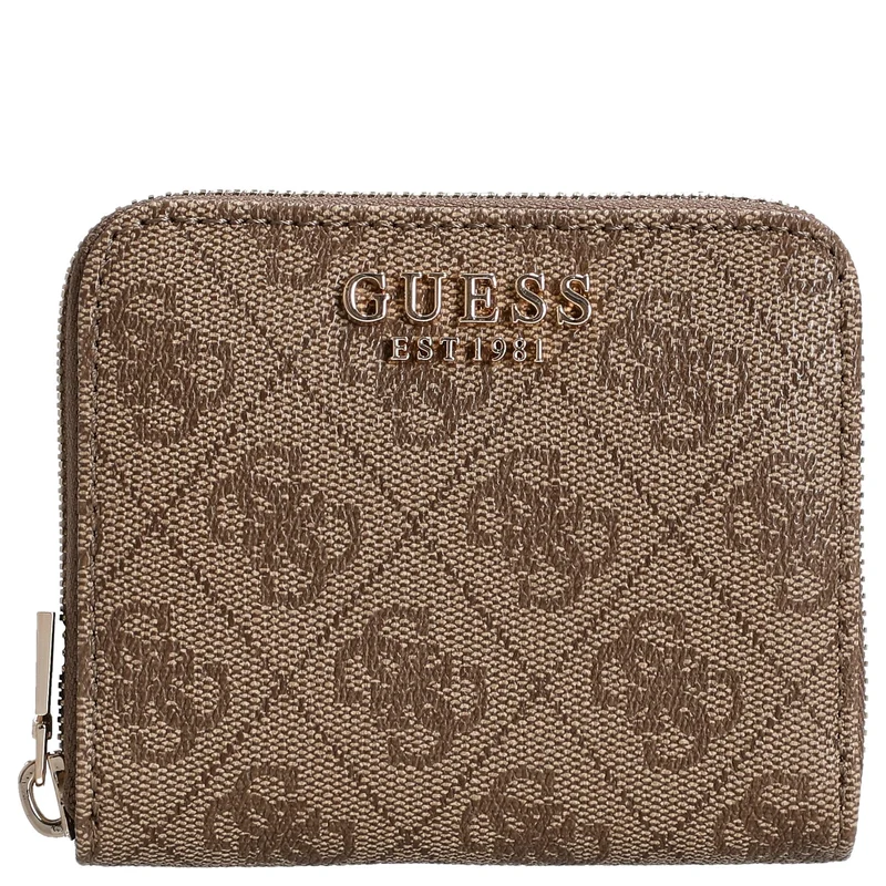 Guess Laurel II SLG Small Zip Around - Cartera 3cc 11 cm (latte logo)