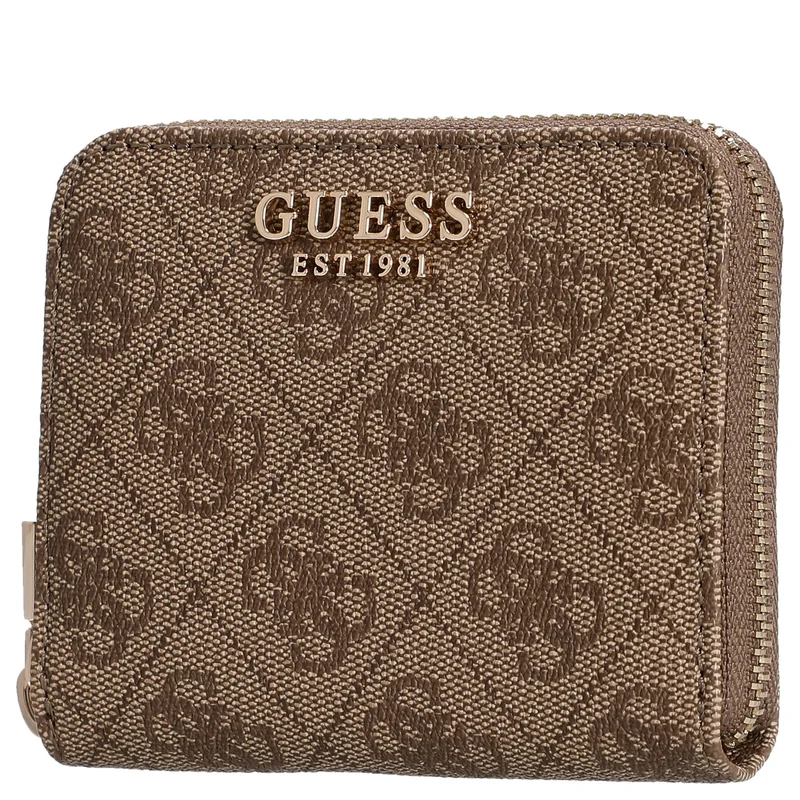 Guess Laurel II SLG Small Zip Around - Cartera 3cc 11 cm (latte logo)