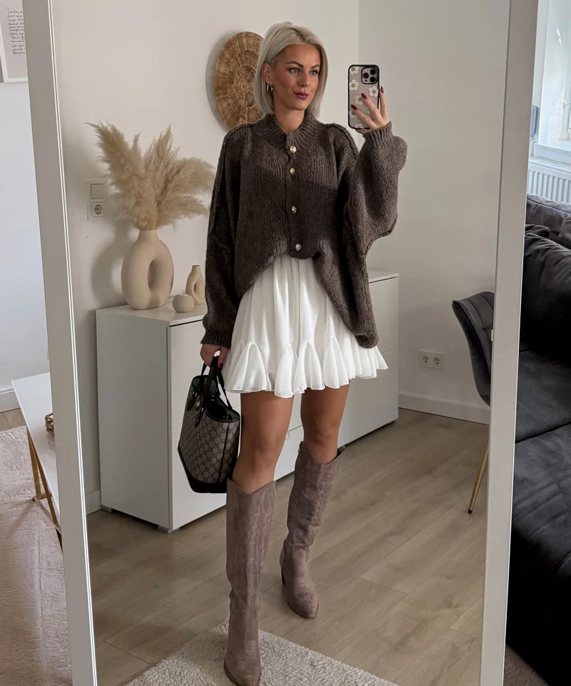 Oversize Strickjacke Jalsien Braun