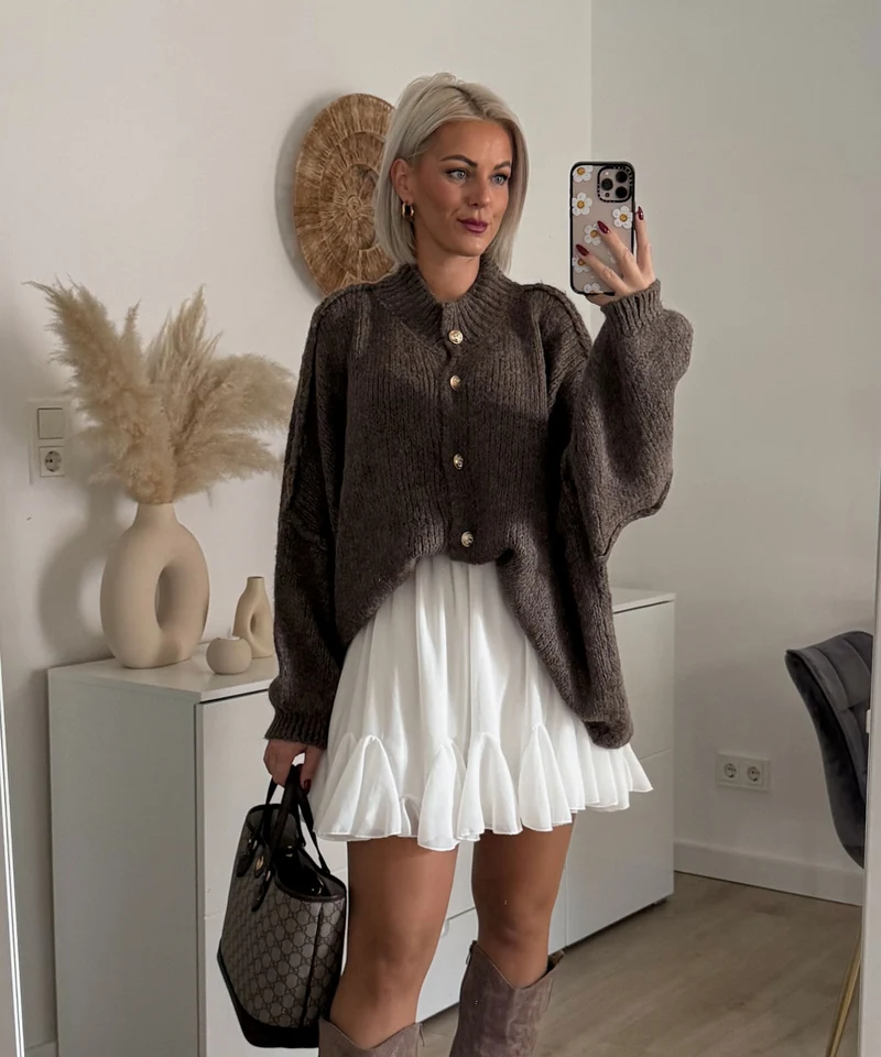 Oversize Strickjacke Jalsien Braun