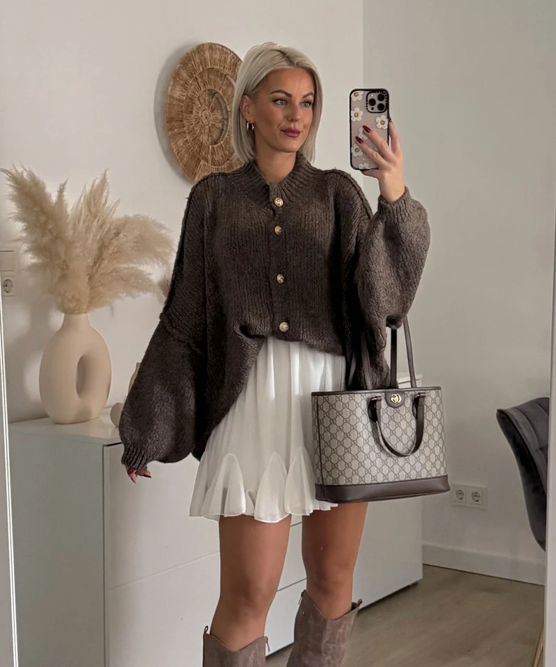 Oversize Strickjacke Jalsien Braun