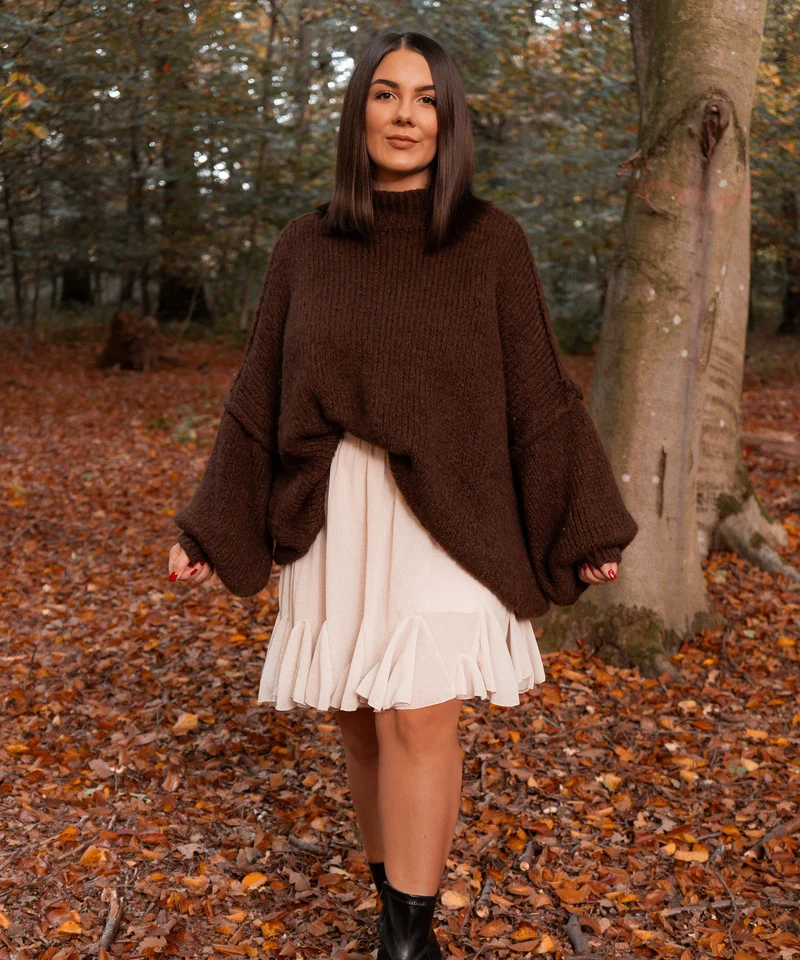Oversize Pullover Nata Dunkelbraun